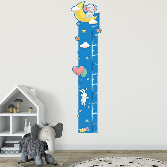 Cartoon Animals Height Measure Wall Sticker