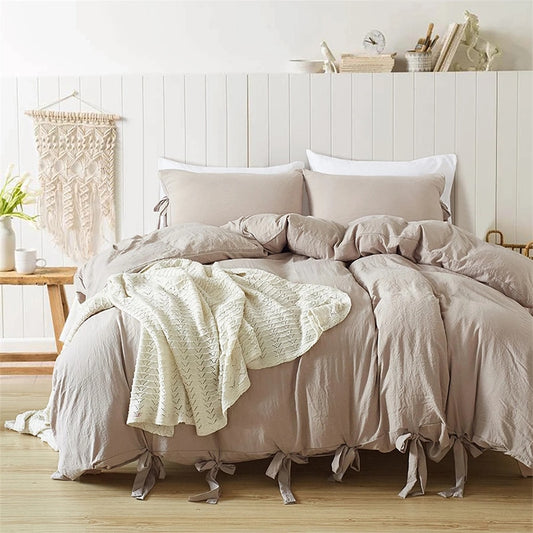 Duvet Cover Set-with Bowknot